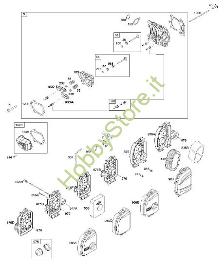 A - Depuratore aria, testata B&S - 09 €¦ 09P702-0201-H1 brand Stihl